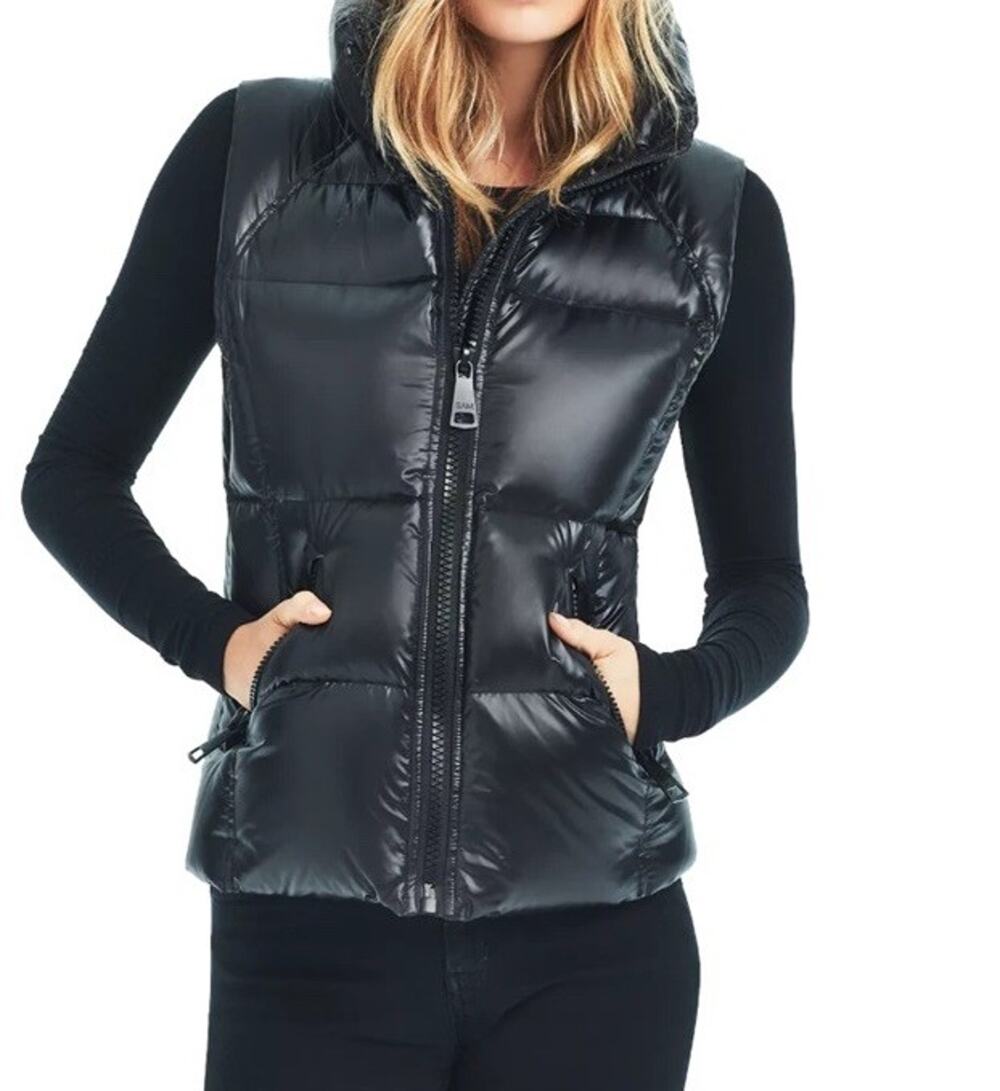 SAM. Freedom Black Puffer Vest Goose Down Wind Resistant Water Repellant Size Sm